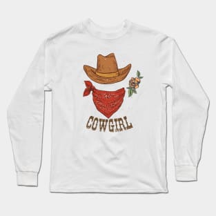 COWGIRL - HAT - SCARF Long Sleeve T-Shirt